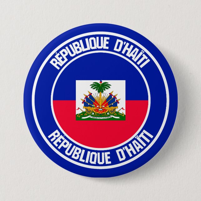 Badge Rond 7,6 Cm Emblème du tour d'Haïti (Devant)