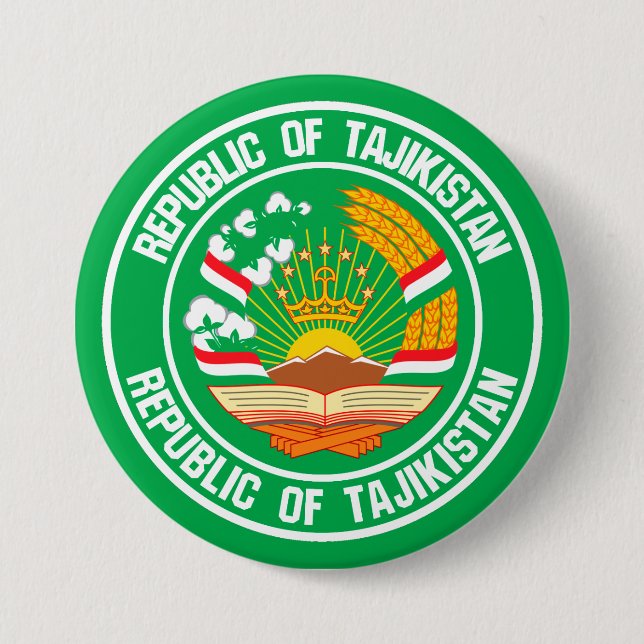 Badge Rond 7,6 Cm Emblème du tour du Tadjikistan (Devant)