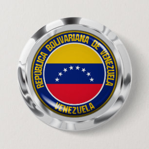 Badge Rond 7,6 Cm Emblème du Venezuela