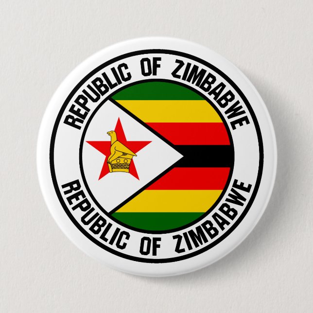 Badge Rond 7,6 Cm Emblème du Zimbabwe Round (Devant)