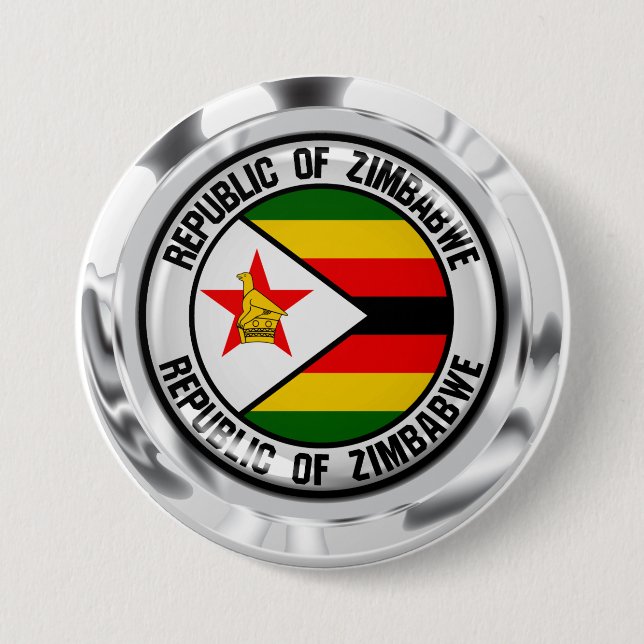 Badge Rond 7,6 Cm Emblème du Zimbabwe Round (Devant)