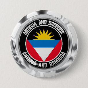 Badge Rond 7,6 Cm Emblème rond Antigua-et-Barbuda