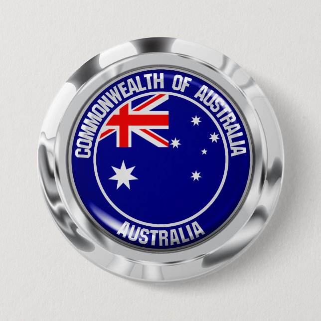 Badge Rond 7,6 Cm Emblème rond australien (Devant)