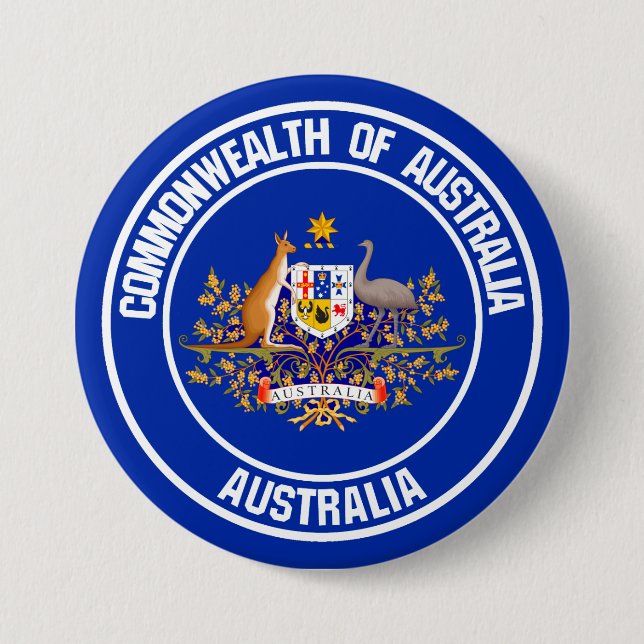 Badge Rond 7,6 Cm Emblème rond australien (Devant)