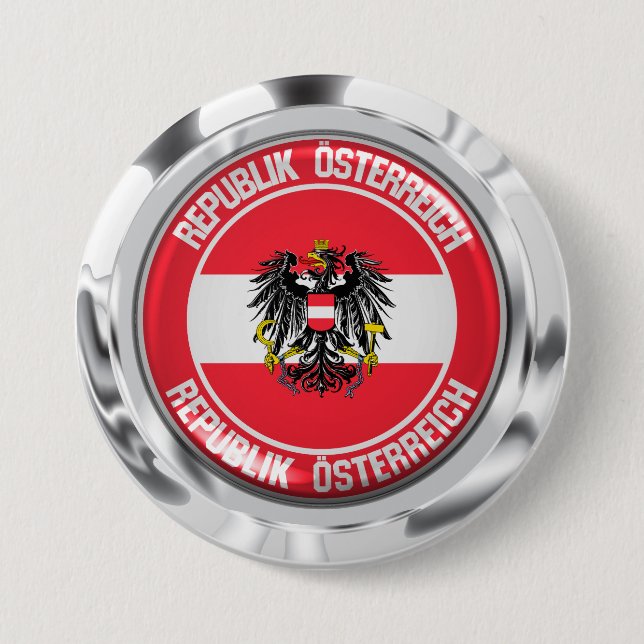 Badge Rond 7,6 Cm Emblème rond Autriche (Devant)