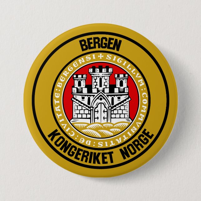 Badge Rond 7,6 Cm Emblème Rond Bergen (Devant)