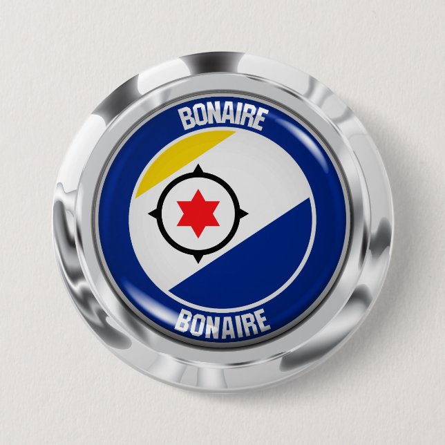 Badge Rond 7,6 Cm Emblème rond Bonaire (Devant)