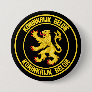 Badge Rond 7,6 Cm Emblème rond de Belgique