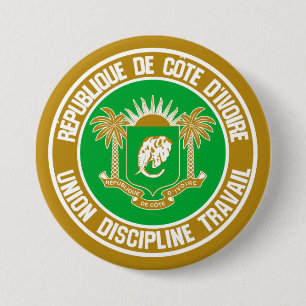 Badge Rond 7,6 Cm Emblème rond de Côte d'Ivoire