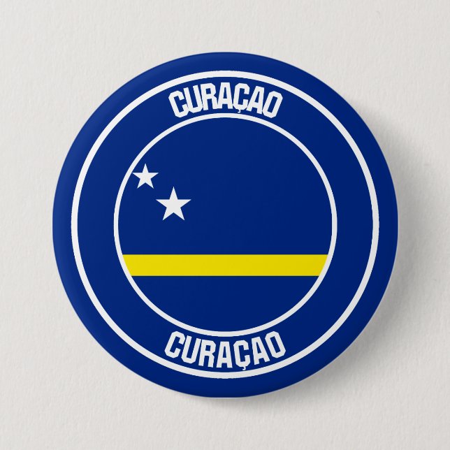 Badge Rond 7,6 Cm Emblème rond de Curaçao (Devant)