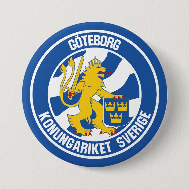 Badge Rond 7,6 Cm Emblème rond de Göteborg (Devant)