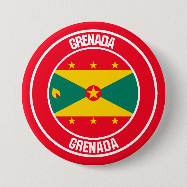 Badge Rond 7,6 Cm Emblème rond de Grenade (Devant)