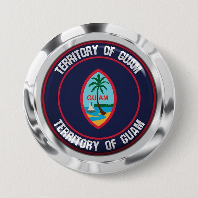 Badge Rond 7,6 Cm Emblème rond de Guam (Devant)