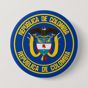 Badge Rond 7,6 Cm Emblème rond de la Colombie