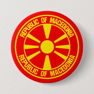 Badge Rond 7,6 Cm Emblème rond de la Macédoine