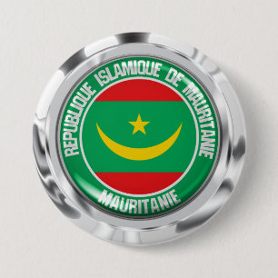Badge Rond 7,6 Cm Emblème rond de la Mauritanie