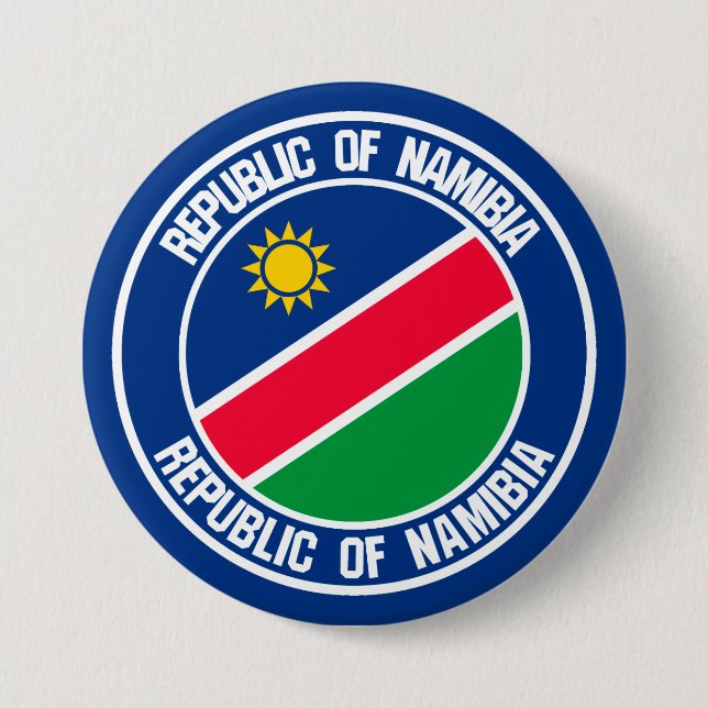Badge Rond 7,6 Cm Emblème rond de la Namibie (Devant)