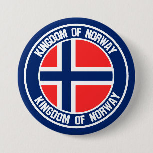 Badge Rond 7,6 Cm Emblème rond de la Norvège