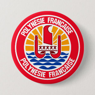 Badge Rond 7,6 Cm Emblème rond de la Polynésie française