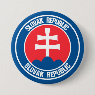 Badge Rond 7,6 Cm Emblème rond de la Slovaquie