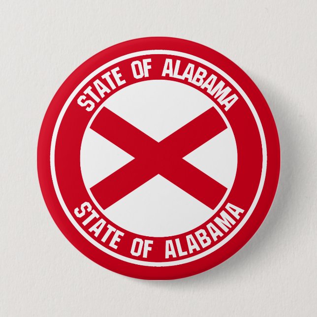 Badge Rond 7,6 Cm Emblème rond de l'Alabama (Devant)