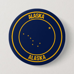 Badge Rond 7,6 Cm Emblème rond de l'Alaska