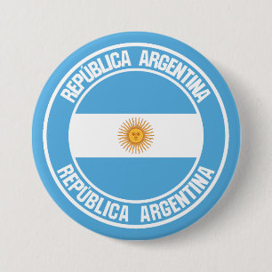Badge Rond 7,6 Cm Emblème rond de l'Argentine