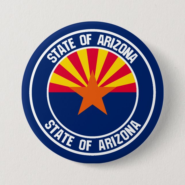Badge Rond 7,6 Cm Emblème rond de l'Arizona (Devant)