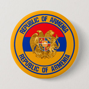 Badge Rond 7,6 Cm Emblème rond de l'Arménie