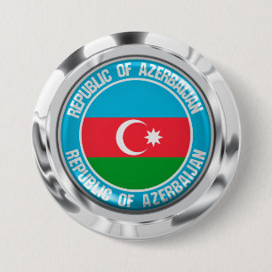 Badge Rond 7,6 Cm Emblème rond de l'Azerbaïdjan