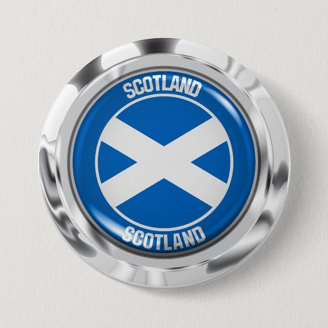 Badge Rond 7,6 Cm Emblème rond de l'Ecosse (Devant)