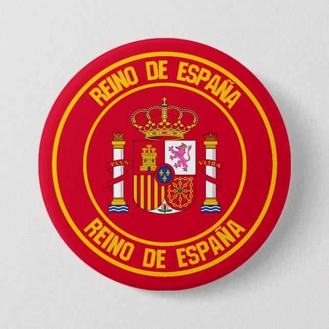 Badge Rond 7,6 Cm Emblème rond de l'Espagne (Devant)