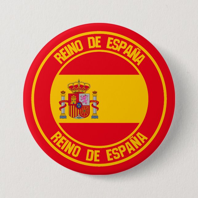 Badge Rond 7,6 Cm Emblème rond de l'Espagne (Devant)