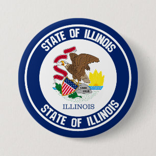 Badge Rond 7,6 Cm Emblème rond de l'Illinois