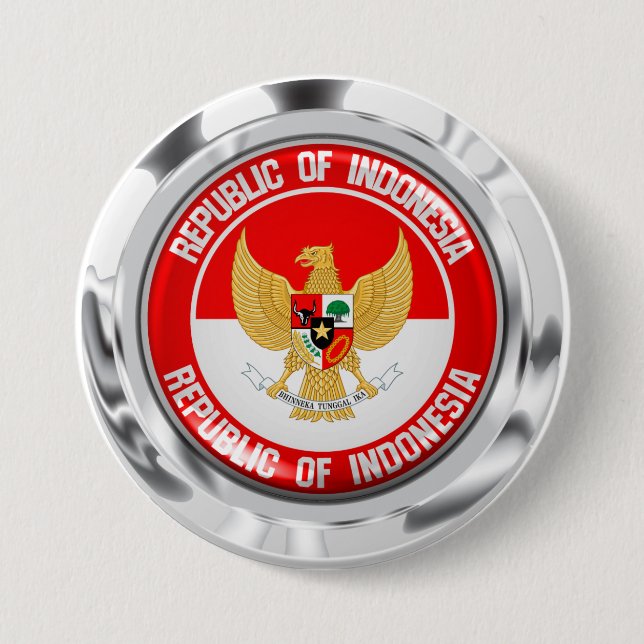 Badge Rond 7,6 Cm Emblème rond de l'Indonésie (Devant)