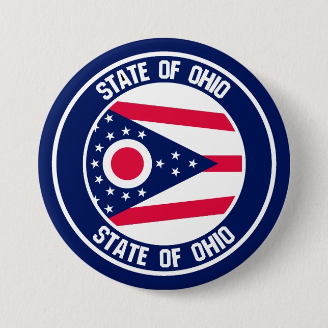 Badge Rond 7,6 Cm Emblème rond de l'Ohio (Devant)