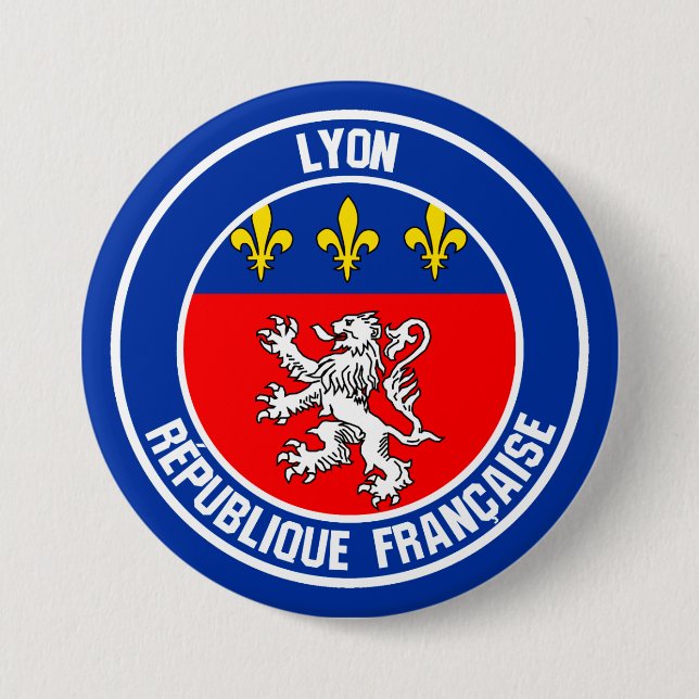 Badge Rond 7,6 Cm Emblème rond de Lyon (Devant)