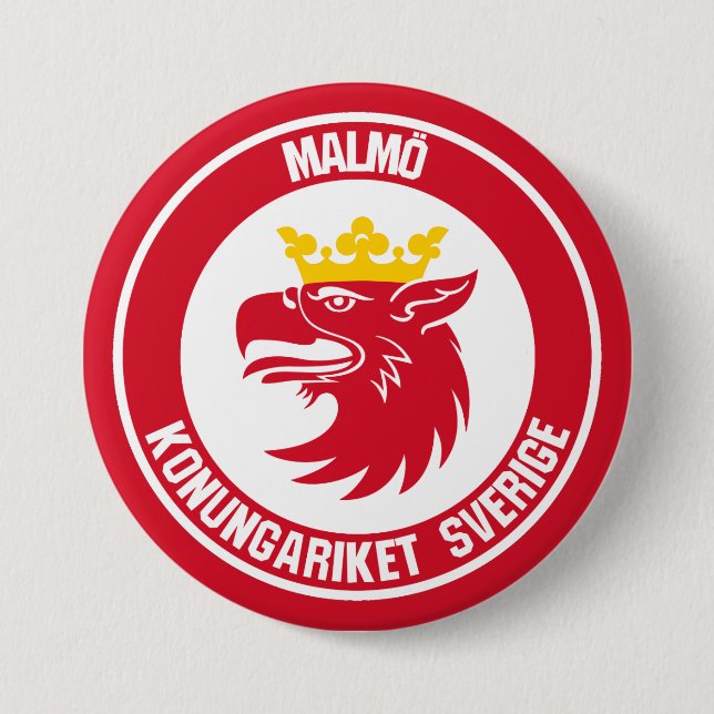 Badge Rond 7,6 Cm Emblème rond de Malmö (Devant)