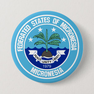 Badge Rond 7,6 Cm Emblème rond de Micronésie