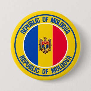 Badge Rond 7,6 Cm Emblème rond de Moldavie