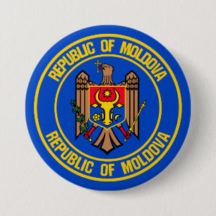 Badge Rond 7,6 Cm Emblème rond de Moldavie