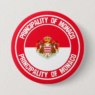 Badge Rond 7,6 Cm Emblème rond de Monaco