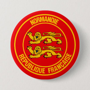 Badge Rond 7,6 Cm Emblème rond de Normandie