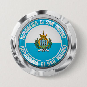Badge Rond 7,6 Cm Emblème rond de Saint-Marin