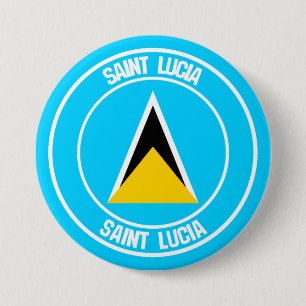 Badge Rond 7,6 Cm Emblème rond de Sainte-Lucie