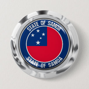 Badge Rond 7,6 Cm Emblème rond de Samoa
