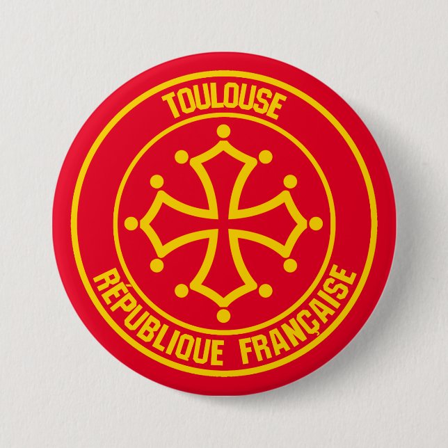 Badge Rond 7,6 Cm Emblème rond de Toulouse (Devant)