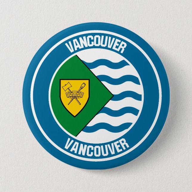 Badge Rond 7,6 Cm Emblème rond de Vancouver (Devant)
