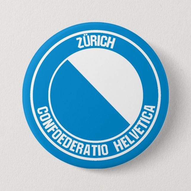 Badge Rond 7,6 Cm Emblème rond de Zürich (Devant)