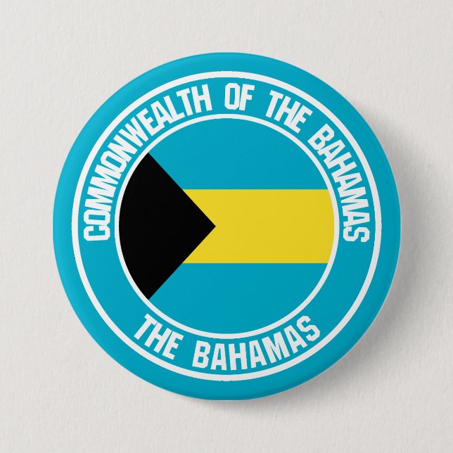 Badge Rond 7,6 Cm Emblème rond des Bahamas (Devant)
